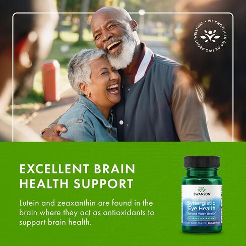 Swanson Lutein & Zeaxanthin Synergistic Eye Health Vision Retina Macula Supplement (Lutein 20 mg & OmniXan Zeaxanthin 2 mg) 60 Softgels Sgels in Saudi Arabia