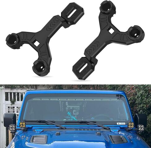 أقواس التثبيت A-Pillar LED LED Pod Bod Bodshield أقواس تركيب شاقة الحديد A-Pillar Light Mount متوافق مع Jeep Wrangler JL JLU & Gladiator JT 2018+ (ليس لـ Mojave أو 392) in Saudi Arabia