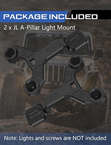 أقواس التثبيت A-Pillar LED LED Pod Bod Bodshield أقواس تركيب شاقة الحديد A-Pillar Light Mount متوافق مع Jeep Wrangler JL JLU & Gladiator JT 2018+ (ليس لـ Mojave أو 392) in Saudi Arabia