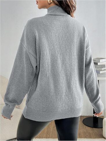 MakeMeChic Women's Maternity Sweater Mock Neck Cold Shoulder Long Sleeve Pregnancy Tops in Saudi Arabia