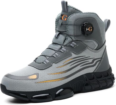 Steel-Toe Work Shoes, Non-Slip Mid-Top Safety Sneakers, Anti-Smashing, Anti-Puncture Protective Footwear, Comfortable Walking Shoes for Men Women in Saudi Arabia