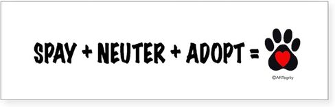 Cafepress Spay ، Neuter ، يعتمد 10 "X3" مستطيل Vinyl Pumper Sticker Decal in Kuwait