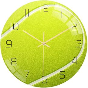 لوحة فنية جدارية للتنس، 12 بوصة - ساعة دائرية صامتة غير موقوتة للمنزل أو غرفة النوم أو ديكور غرفة المعيشة أو ساعات الحائط لمحبي الرياضة in Kuwait