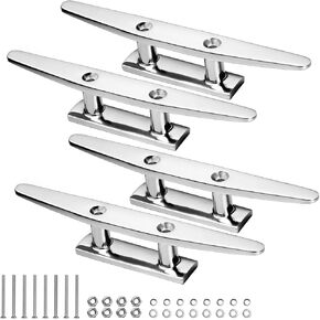 Boat Cleats, Marine Grade 316 Stainless Steel Boat Mooring Cleat Pack of 4, Installation Accessories Included in Kuwait