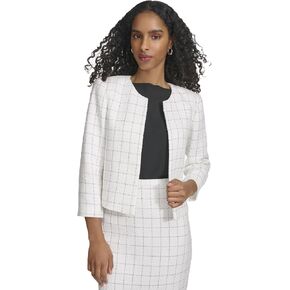 Calvin Klein Women's Open Front Tweed Suit Jacket in Saudi Arabia