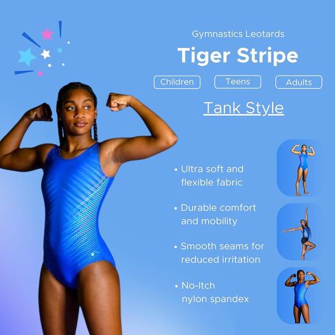 Destira Gymnastics Leotards for Girls, Playful Palms, Super Soft Leotards for Women and Girls with Matching Scrunchie, Gymnastics, Dance, Cheer, Yoga, and More, Child XS (5) in Saudi Arabia