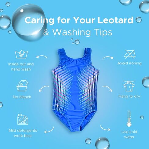 Destira Gymnastics Leotards for Girls, Playful Palms, Super Soft Leotards for Women and Girls with Matching Scrunchie, Gymnastics, Dance, Cheer, Yoga, and More, Child XS (5) in Saudi Arabia