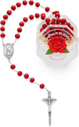 Rosary Beads catholic for Women and Men Blessed During Pope's Angelus, Five-Decade Rosary in Pope Francis Rose Petals - Perfect Catholic gifts in Saudi Arabia