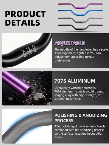 Riser Handlebar 7/8 "بالنسبة إلى Surron ، 7075 تشكيل متكامل الألومنيوم 31.8 ملم و 22 مم للدراجة الترابية Sur Ron/Surron Light Bee S/Light Bee X/X160/X260/Talaria Sting R/MX4 -Titanium in Kuwait