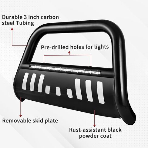 yitamotor Bull Bar متوافق مع 2004-2023 Ford F150 & 2003-2014 Navigator ، Chrome Push Pront Pumper Grill ، Grille Grille with Skid Plate in Kuwait