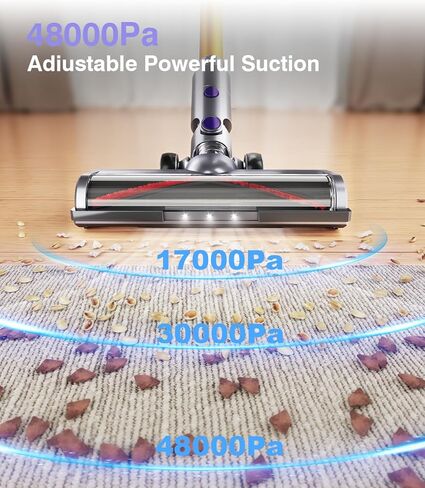 Cordless Vacuum Cleaner, 450W 40Kpa Powerful Stick Vacuum, Up to 50Mins Rechargeable Battery, Vacuum Cleaners for Home Anti-Tangled Lightweight Handheld for Hardwood Floor, Carpets, Pet Hair in Kuwait