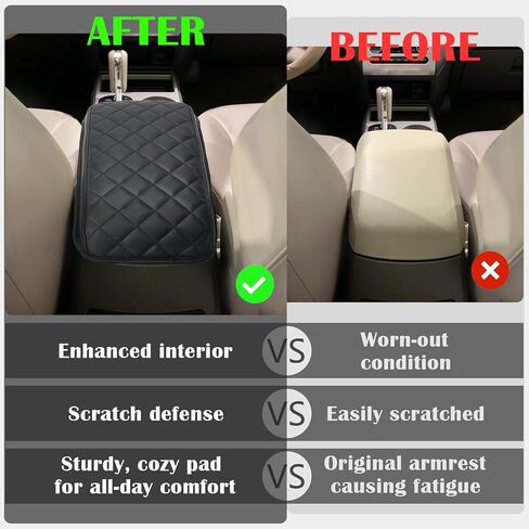 Center Console Armrest Cover for 2001 2002 2003 Mercedes Benz C-Class C200 & C220 CDI & C320 & C240 & C32 AMG Sedan, Vegan Leather Arm Rest Lid Cushion Cover (For Front-opening Console Only) in Saudi Arabia