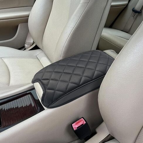 غطاء مسند ذراع وحدة التحكم المركزية لسيارة 2001 2002 2003 Mercedes Benz C-Class C200 & C220 CDI & C320 & C240 ​​& C32 AMG Sedan، غطاء وسادة من الجلد النباتي (لوحدة التحكم الأمامية فقط) in Kuwait