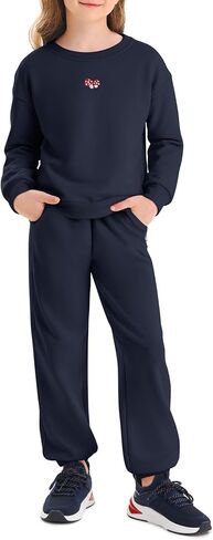 Stelle Girls Athletic Sweatsuit 3 قطع من النوع الثقيل و pant مع جيوب ملابس طويلة الأكمام in Saudi Arabia