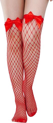 Woman Bow Tights Fishnet Stockings for Halloween Christmas Cosplay Dress up in Saudi Arabia