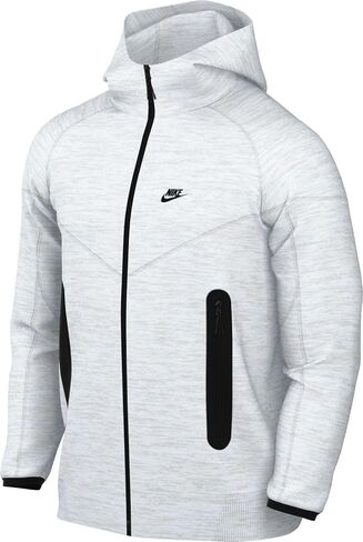 هودي Nike Sportswear Tech Fleece Windrunner للرجال بسحاب كامل (بتولا هيذر/أسود، FB7921-051) مقاس XX-Large in Saudi Arabia