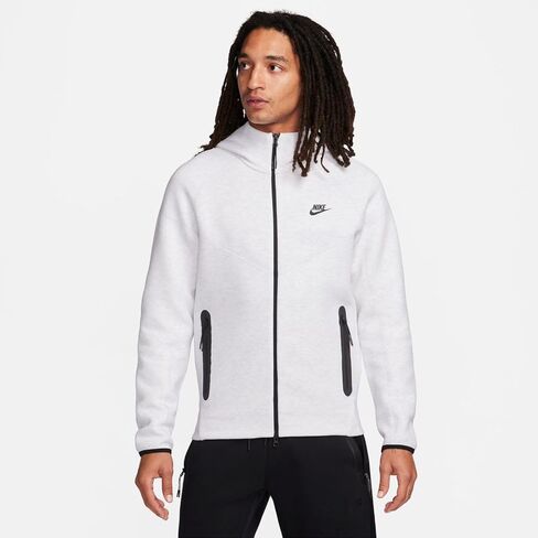 هودي Nike Sportswear Tech Fleece Windrunner للرجال بسحاب كامل (بتولا هيذر/أسود، FB7921-051) مقاس XX-Large in Saudi Arabia