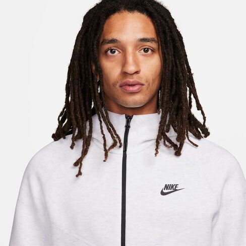 هودي Nike Sportswear Tech Fleece Windrunner للرجال بسحاب كامل (بتولا هيذر/أسود، FB7921-051) مقاس XX-Large in Saudi Arabia