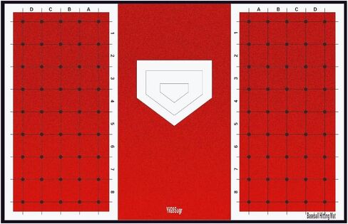 Baseball and Softball Hitting Mat for Batting Stance Practice, Home Plate Mat with Batting Stance Alignment Guide, Indoor/Outdoor Baseball and Softball Equipment, Antislip - (6 * 4 ft) in Saudi Arabia