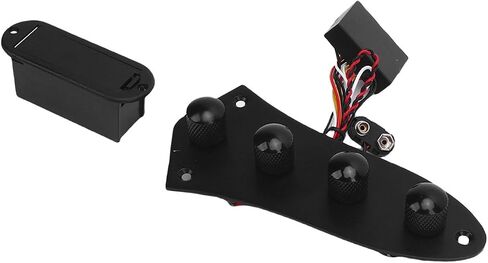 Keenso Prewired Plate Plate Guitar Preamp Board 3 Band Eq Active Congive Responsable مع مقابض معدنية للغيتار الكهربائي لموسيقى الجاز (Silver) in Saudi Arabia