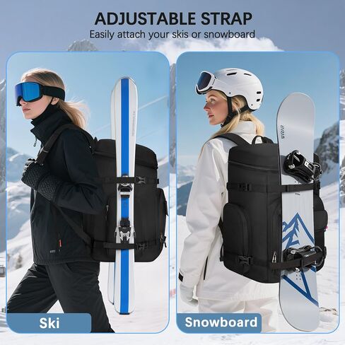 حقيبة أحذية التزلج، حقيبة أحذية التزلج على الجليد 65 لتر للسفر الجوي، حقيبة مبطنة للتزلج للخوذة والنظارات والقفازات والزلاجات in Kuwait