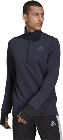 بلوفر رجالي من adidas Cold.Rdy Cover Up عاكس للجري، أسود، صغير in Saudi Arabia