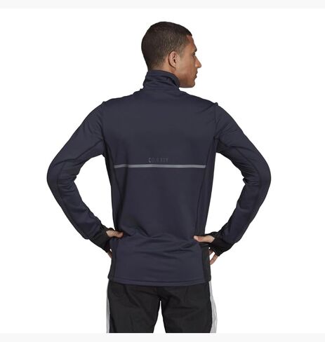 بلوفر رجالي من adidas Cold.Rdy Cover Up عاكس للجري، أسود، صغير in Saudi Arabia