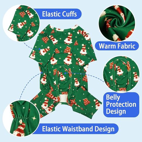 بيجامة عيد الميلاد للكلاب من MIGOHI - تحافظ على دفء الجسم من الصوف Pjs بدلة شتوية قابلة للتمدد للكلاب المتوسطة الحجم، سترة معاطف للطقس البارد للحيوانات الأليفة، أزرق، 2XL in Kuwait