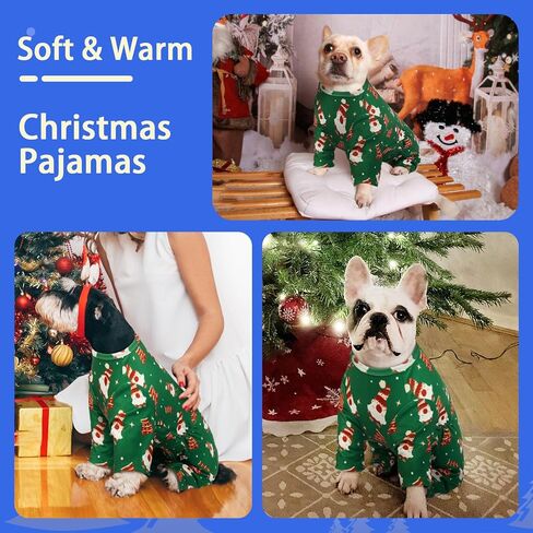 بيجامة عيد الميلاد للكلاب من MIGOHI - تحافظ على دفء الجسم من الصوف Pjs بدلة شتوية قابلة للتمدد للكلاب المتوسطة الحجم، سترة معاطف للطقس البارد للحيوانات الأليفة، أزرق، 2XL in Kuwait