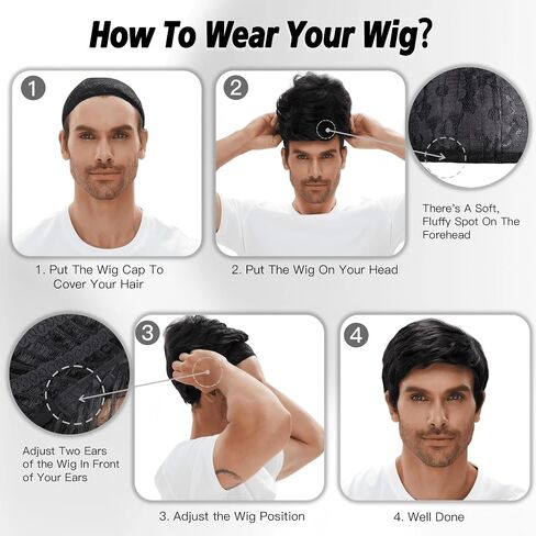 Grey Men's Wig,Short Silver Gray Wig Synthetic Side Part Heat Resistant Natural Halloween Cosplay Hair Straight Wig for Male in Saudi Arabia