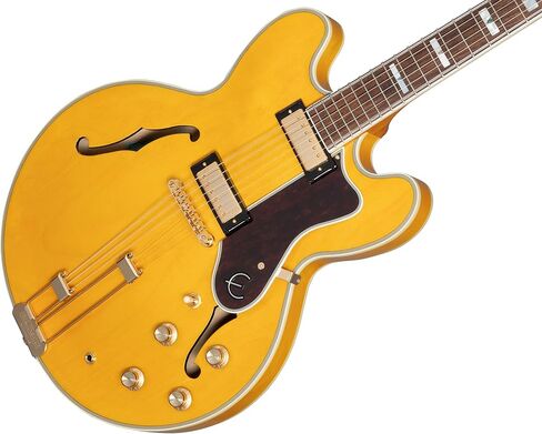 جسم Epiphone Sheraton شبه مجوف، وأجزاء صلبة ذهبية اللون مع حقيبة Gig in Saudi Arabia