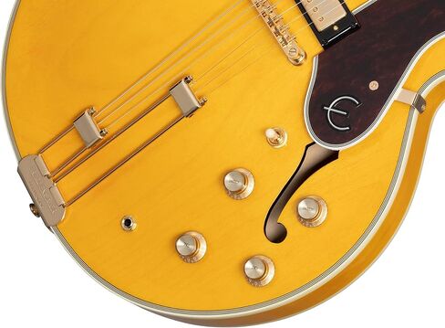 جسم Epiphone Sheraton شبه مجوف، وأجزاء صلبة ذهبية اللون مع حقيبة Gig in Saudi Arabia