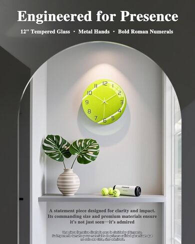 Tennis Wall Art,12 Inch - Silent Non-Ticking Round Clock for Home, Bedroom, Living Room Decor or Sports Fan Wall Clocks in Saudi Arabia
