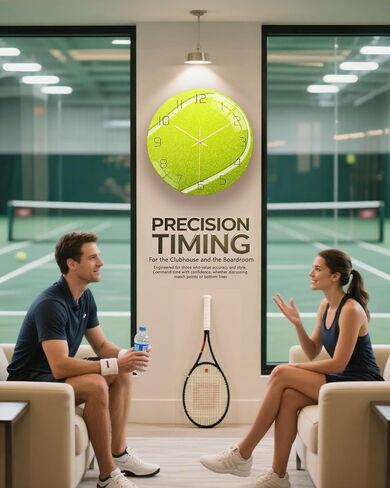 Tennis Wall Art,12 Inch - Silent Non-Ticking Round Clock for Home, Bedroom, Living Room Decor or Sports Fan Wall Clocks in Saudi Arabia