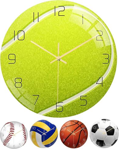 Tennis Wall Art,12 Inch - Silent Non-Ticking Round Clock for Home, Bedroom, Living Room Decor or Sports Fan Wall Clocks in Saudi Arabia