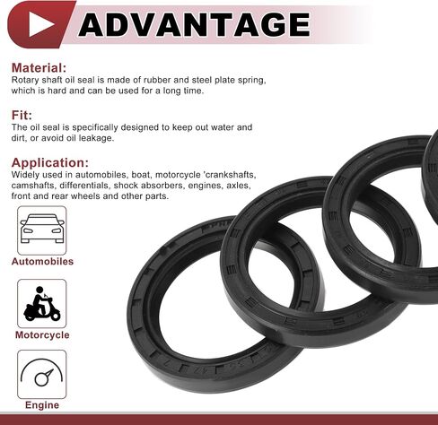 5 Pcs Rotary Shaft Seal High Pressure Oil Seal 40x62x7mm Black Nitrile 70 Durometer Rubber in Saudi Arabia