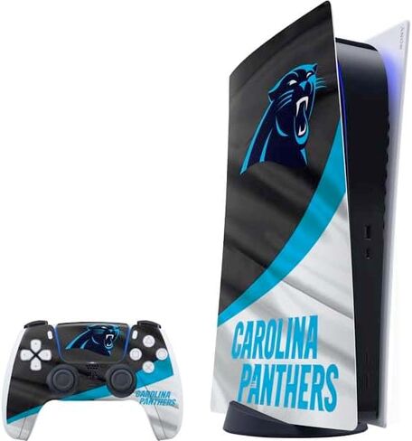 ملصق Skinit المخصص للألعاب متوافق مع حزمة PS5 - تصميم مرخص رسميًا من NFL Carolina Panthers in Saudi Arabia