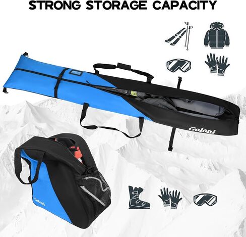 Goloni Ski Bag and Boot Bag Combo,Ski Bags for Air Travel,Snowboard Bag Fits for Skis Up to 180 CM and Boots Up To Size US13 in Saudi Arabia