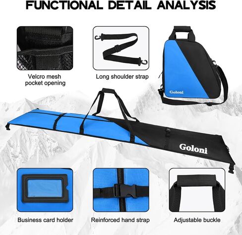 Goloni Ski Bag and Boot Bag Combo,Ski Bags for Air Travel,Snowboard Bag Fits for Skis Up to 180 CM and Boots Up To Size US13 in Saudi Arabia