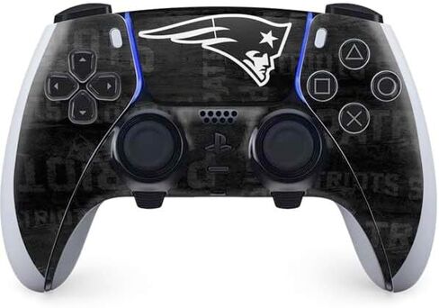 غلاف Skinit المخصص للألعاب متوافق مع وحدة تحكم PS5 DualSense Edge Pro - تصميم كتلة منطقة New England Patriots Zone المرخص رسميًا من NFL in Saudi Arabia