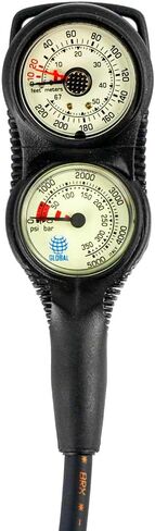 Slimline 2 Gauge Console Global, Pressure & Depth Gauges, Compact Diving Console with Imperial and Metric Measurements, 1.5 lbs in Saudi Arabia