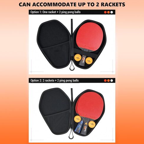 Waterproof Table Tennis Racket Bag EVA Ping Pong Paddle Hard Case Hexagonal Table Tennis Bat Cover in Saudi Arabia