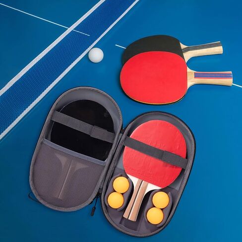 Table Tennis Racket Cover Carry Bag Protect Cover Hold 2 Paddles 4 Balls Pingpong Storage Bag in Saudi Arabia
