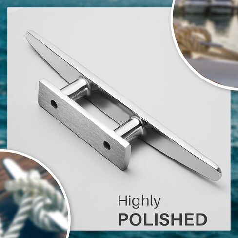 Boat Cleats, Marine Grade 316 Stainless Steel Boat Mooring Cleat Pack of 4, Installation Accessories Included in Kuwait