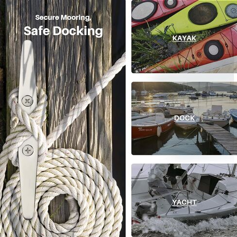 Boat Cleats, Marine Grade 316 Stainless Steel Boat Mooring Cleat Pack of 4, Installation Accessories Included in Kuwait