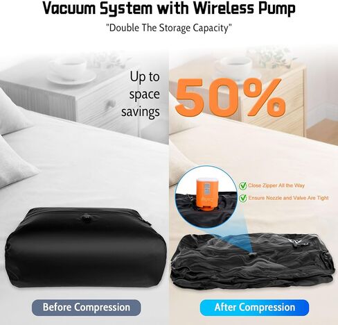 أكياس فراغ Zurligi للسفر مع المضخة ، حقيبة ضغط فراغ مع حزام كتف قابل للتعديل ، مكعبات تعبئة الفراغ القابلة لإعادة الاستخدام IP67 للأمتعة ، حقيبة الظهر ، حقيبة ، اليوغا ، السباحة ، الشاطئ (1 مساءً+أرجواني) in Kuwait