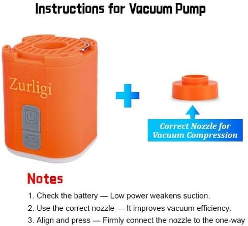أكياس فراغ Zurligi للسفر مع المضخة ، حقيبة ضغط فراغ مع حزام كتف قابل للتعديل ، مكعبات تعبئة الفراغ القابلة لإعادة الاستخدام IP67 للأمتعة ، حقيبة الظهر ، حقيبة ، اليوغا ، السباحة ، الشاطئ (1 مساءً+أرجواني) in Kuwait