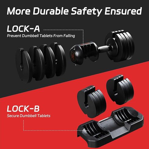 Adjustable Dumbbells Set of 2,Free Weights Dumbbells Set,52 lbs pair for Men/Women Gym Equipment for Home Strength Training Equipment in Saudi Arabia