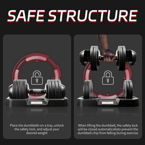 Adjustable Dumbbells Set of 2,Free Weights Dumbbells Set,52 lbs pair for Men/Women Gym Equipment for Home Strength Training Equipment in Saudi Arabia