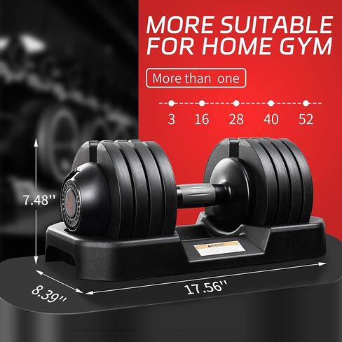 Adjustable Dumbbells Set of 2,Free Weights Dumbbells Set,52 lbs pair for Men/Women Gym Equipment for Home Strength Training Equipment in Saudi Arabia